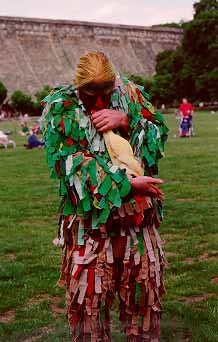 Ted (the Green Man) at the Mixed Morris Ale (1993?)