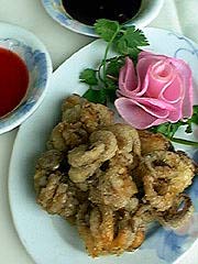 Fried baby octopus