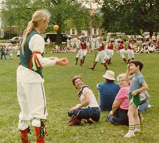Ted juggling at the Mixed Morris Ale (1991?)